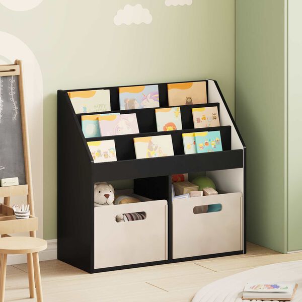 vidaXL Biblioth&egrave;que pour enfants Noir 72,5 x 29,5 x 69 cm