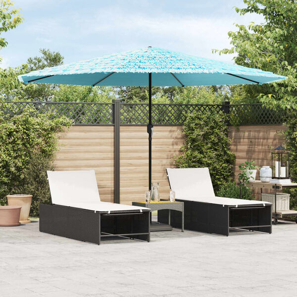 vidaXL Parasol de jardin avec m&acirc;t en acier bleu 388x388x248 cm