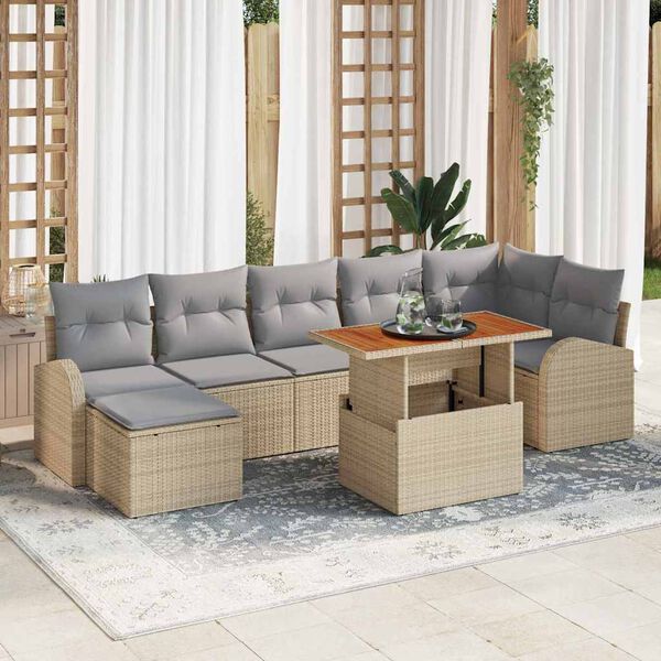 vidaXL Ensemble de canap&eacute; de jardin 8 pcs beige et gris clair