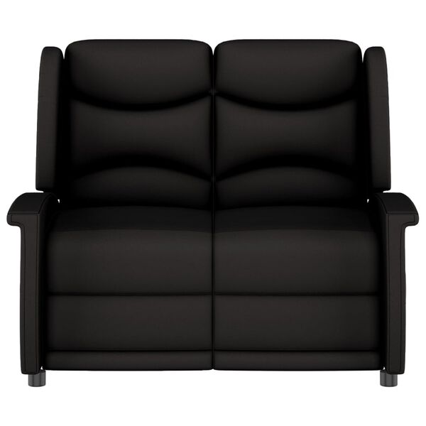 vidaXL Fauteuil de massage inclinable &agrave; 2 places noir tissu microfibre