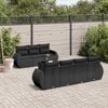 vidaXL Salon de jardin 8 pcs avec coussins noir r&eacute;sine tress&eacute;e