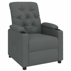 vidaXL Fauteuil inclinable Gris fonc&eacute; Tissu