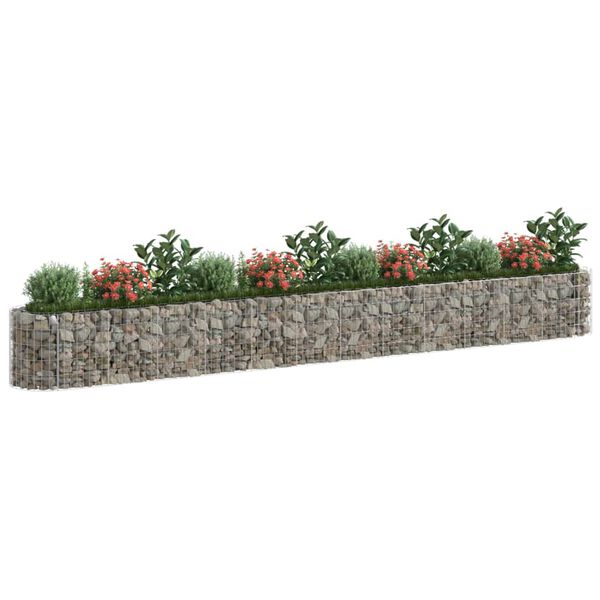 vidaXL Lit surélevé à gabion Fer galvanisé 470x50x50 cm