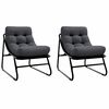 vidaXL Mobilier de jardin avec coussin 2 pcs Noir 60,5 x 81 x 71 cm