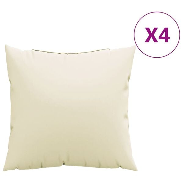 vidaXL Coussins décoratifs lot de 4 crème 60x60 cm tissu