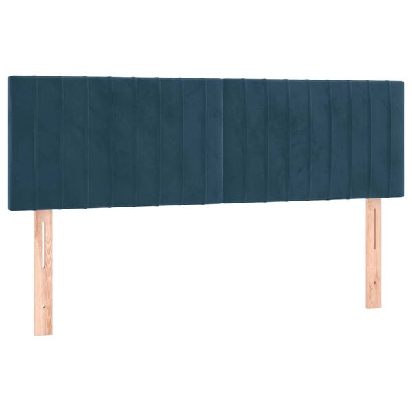 vidaXL T&ecirc;tes de lit Bleu fonc&eacute; 144 x 5 x 78/88 cm Velours