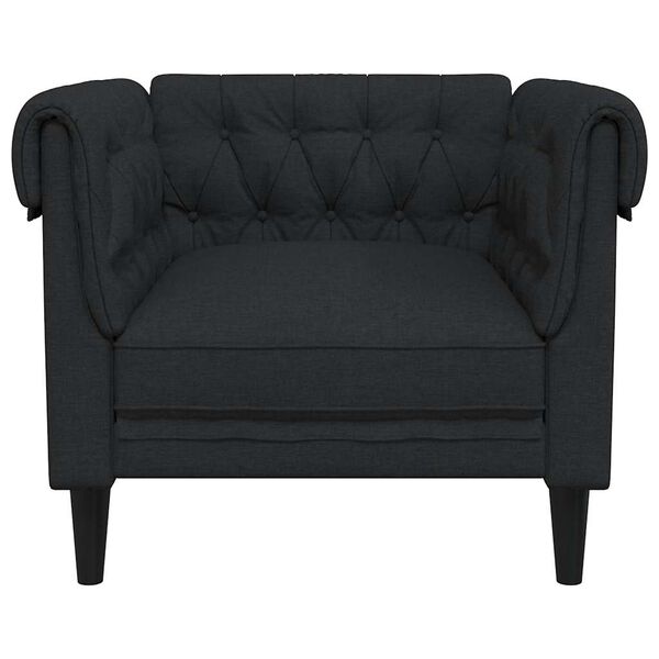 vidaXL Fauteuil Chesterfield noir tissu
