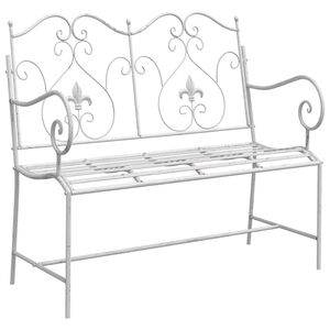 vidaXL Banc de jardin Blanc 104 x 54 x 93cm Acier
