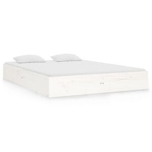 vidaXL Cadre de lit sans matelas blanc bois massif 140x190 cm