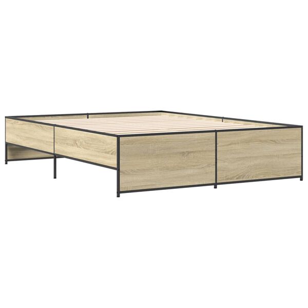vidaXL Cadre de lit sans matelas ch&ecirc;ne sonoma 150x200 cm