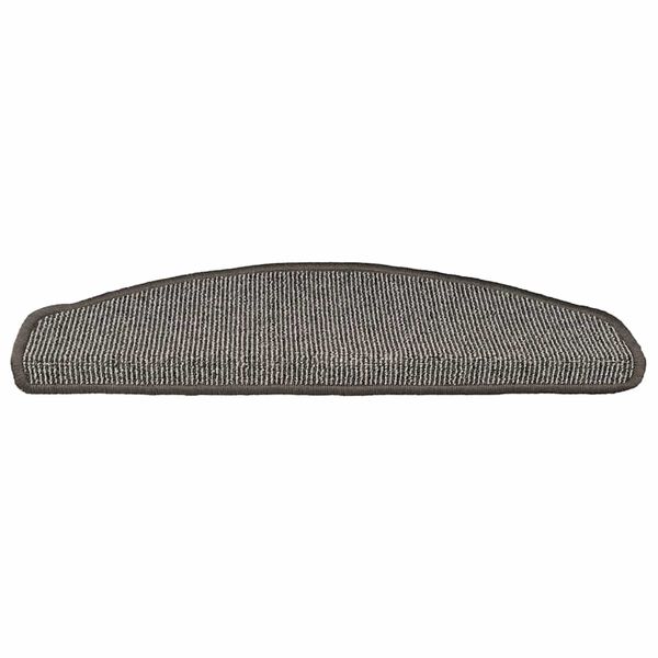 vidaXL Tapis d'escalier 15 pi&egrave;ces 65 x 21 x 4 cm Gris Demi-rond Grand