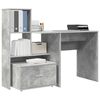 vidaXL Bureau Gris b&eacute;ton 131,5 x 50 x 106,5 cm Bois d'ing&eacute;nierie