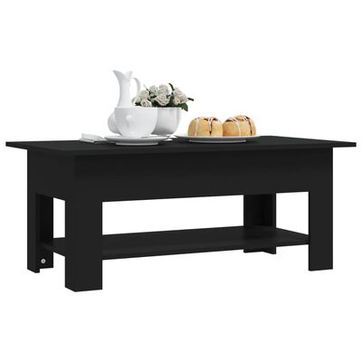 vidaXL Table basse Noir 102x55x42 cm Aggloméré