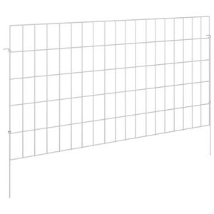 vidaXL Cl&ocirc;ture de jardin avec piquets 48 pc 95 x 50 cm Acier galvanis&eacute;