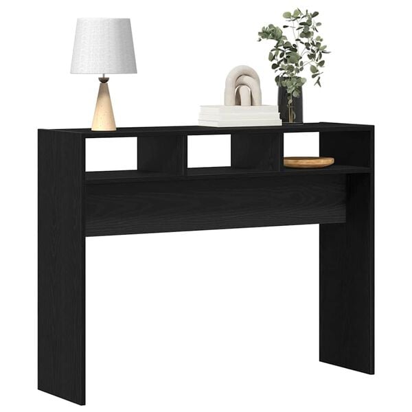 vidaXL Table console Ch&ecirc;ne noir 105 x 30 x 80 cm Bois d'ing&eacute;nierie