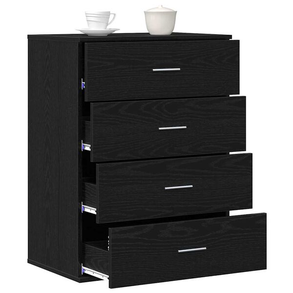vidaXL Buffet avec tiroir Ch&ecirc;ne noir 60 x 39 x 80 cm Bois d'ing&eacute;nierie