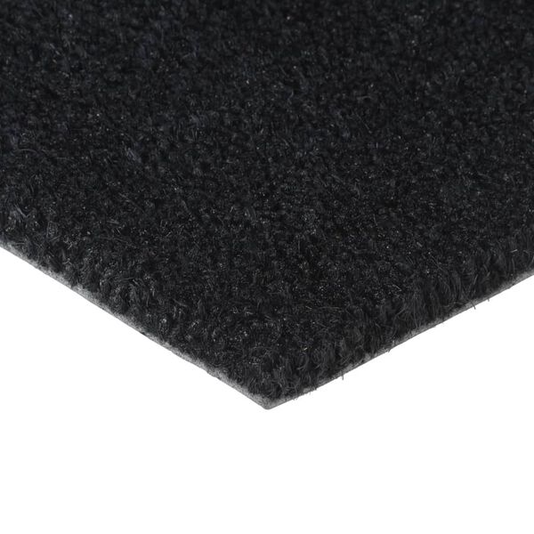 vidaXL Tapis de porte noir 90x150 cm fibre de coco touffet&eacute;