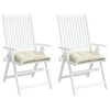 vidaXL Coussins de chaise lot de 2 blanc cr&egrave;me 40x40x7 cm tissu oxford