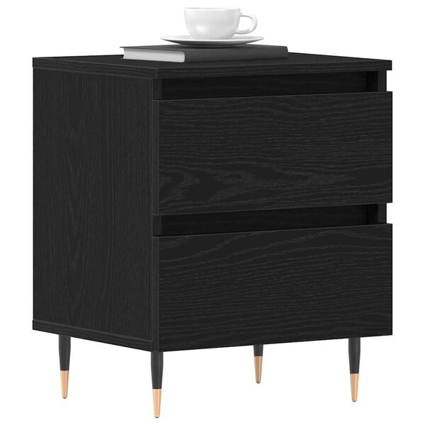 vidaXL Cabinet de chevet Ch&ecirc;ne noir 40 x 35 x 50 cm Bois d'ing&eacute;nierie