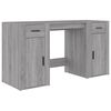 vidaXL Bureau avec armoire sonoma gris bois d'ing&eacute;nierie