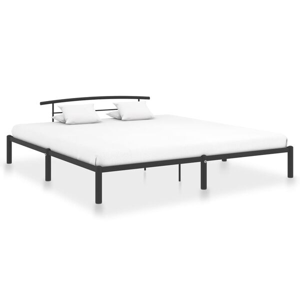 vidaXL Cadre de lit sans matelas noir m&eacute;tal 180x200 cm