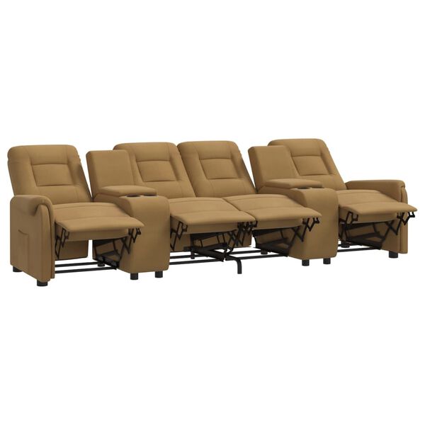 vidaXL Fauteuil inclinable avec porte-gobelets 4 places Taupe