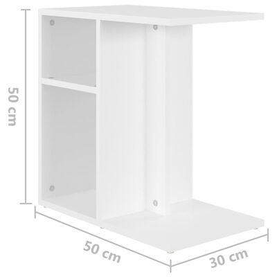 vidaXL Table d'appoint Blanc 50x30x50 cm Aggloméré