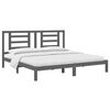 vidaXL Cadre de lit sans matelas gris 200x200 cm bois massif de pin