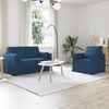 vidaXL Canap&eacute; 2 pcs Bleu 139 x 78 x 80 cm tissu