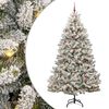 vidaXL Sapin de No&euml;l artificiel Vert et blanc 240 cm PVC et m&eacute;tal
