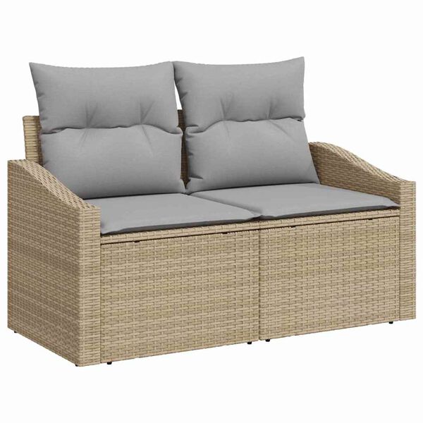 vidaXL Ensemble de canap&eacute; de jardin 7 pcs Beige et Gris clair