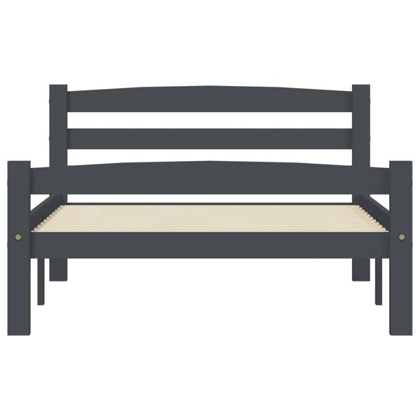 vidaXL Cadre de lit sans matelas gris foncé pin massif 100x200 cm
