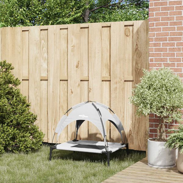 vidaXL Lit pour Chien Gris Argent&eacute; 76 x 62 x 70,5 cm Acier