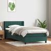 vidaXL Sommier &agrave; lattes de lit et matelas vert fonc&eacute; 90x220 cm velours