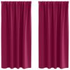 vidaXL Rideaux occultants avec anneaux 2 pcs Bordeaux 175 x 140 cm