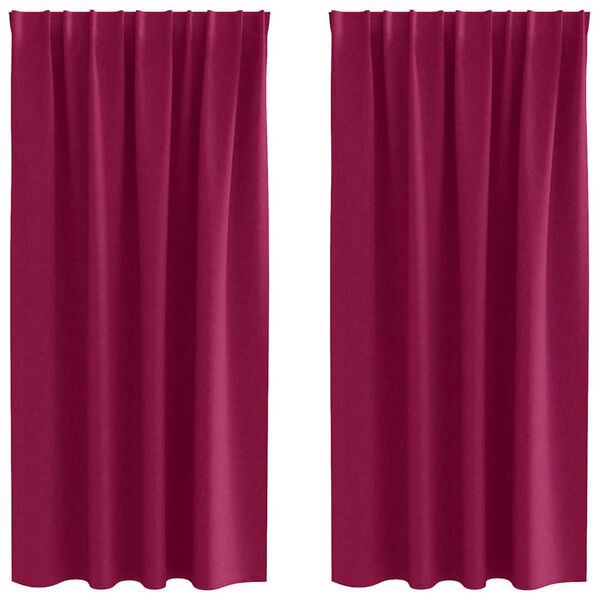 vidaXL Rideaux occultants avec anneaux 2 pcs Bordeaux 175 x 140 cm