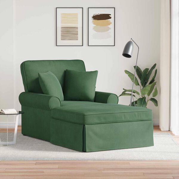 vidaXL Chaise lounge avec jupe Vert Jungle 91 x 157 x 91 cm