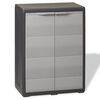 vidaXL Armoire de rangement de jardin avec 1 &eacute;tag&egrave;re Noir et gris