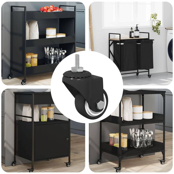 vidaXL Roue pivotante 12 pcs Noir 40,4 x 40,4 x 19,7 mm Fer et nylon