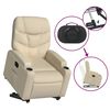 vidaXL Fauteuil inclinable électrique crème tissu