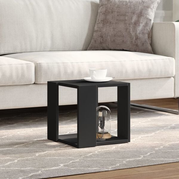 vidaXL Table basse noir 32x32x30 cm bois d'ing&eacute;nierie