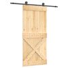 vidaXL Porte coulissante Naturel et noir 95 x 210 cm