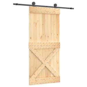 vidaXL Porte coulissante Naturel et noir 95 x 210 cm