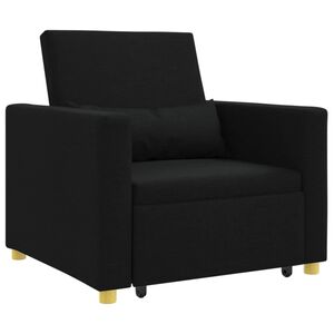 vidaXL Canap&eacute;-lit escamotable simple Noir 90 x 165 x 87 cm tissu