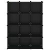 vidaXL Cubes de rangement 12 pcs Noir PP