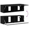 vidaXL Meuble TV mural 2 pcs Noir 98 x 31 x 29,5 cm Bois d'ing&eacute;nierie