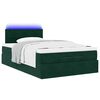 vidaXL Lit ottoman avec matelas et LED vert fonc&eacute; 90x200cm velours