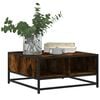vidaXL Table basse chêne fumé 60,5x60,5x30 cm bois d'ingénierie/métal