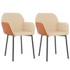 vidaXL Chaises à manger lot de 2 crème tissu et similicuir