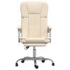 vidaXL Fauteuil inclinable de bureau Cr&egrave;me Similicuir